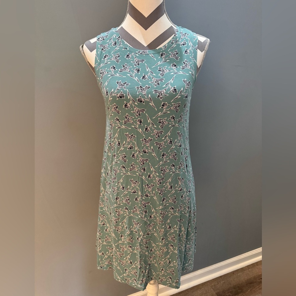 LOFT Green Floral Midi Dress